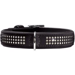 Hunter Softie Triluxe designerhalsband med 3 rader stenar SVART
